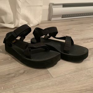 Teva black platform sandals